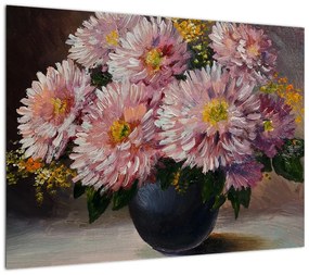 Obraz - Obraz olejny, Kwiaty w wazonie (70x50 cm)