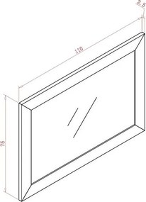 Lustro 110x75x2,5 cm Brązowe Soho