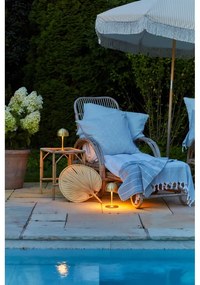 Lampa stołowa LED w kolorze mosiądzu ze zdalnym sterowaniem i metalowym kloszem (wysokość 22 cm) Tim – Sirius