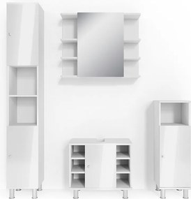 Zestaw mebli łazienkowych biały wysoki połysk 60x32x54 fynn