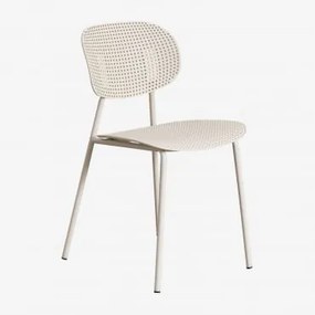 Zestaw 4 Krzeseł Ogrodowych Z Polipropylenu I Żelaza Tupah Kremowa Tapioca - Sklum
