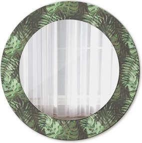 Lustro z nadrukiem okrągłe Liście tropikalne