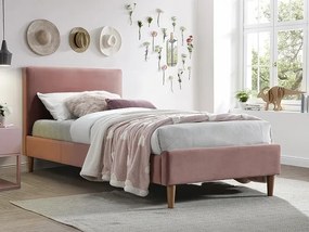ŁÓŻKO ACOMA VELVET 90X200 ANTYCZNY RÓŻ/DĄB TAP. BLUVEL 52 SIGNAL