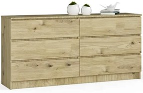 Komoda do sypialni z gładkim frontem  dąb artisan - Kali 3X
