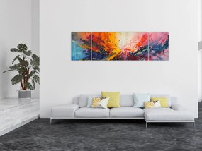 Obraz - Abstrakcja kolorów (170x50 cm)
