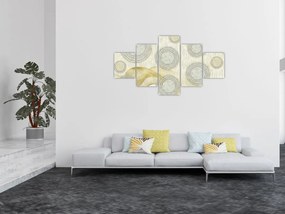 Obraz - Abstrakcja, marmurowe kręgi (125x70 cm)