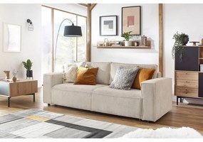 Beżowa sztruksowa rozkładana sofa 245 cm Nihad – Bobochic Paris