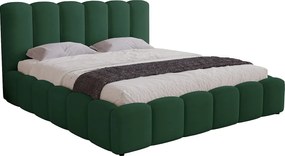 Łóżko tapicerowane 180x200 Florent - łóżko z pojemnikiem i stelażem - welur, zielony (Magic Velvet 2225)