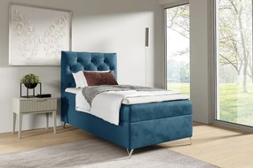 Niebieskie pikowane łózko kontynentalne 3 rozmiary B5-G00