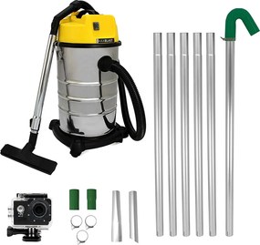 Odkurzacz na mokro i sucho 30L, drążki do rynien i kamera