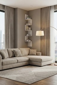 Biała Narożna Półka Wisząca Schodkowa S2-E05