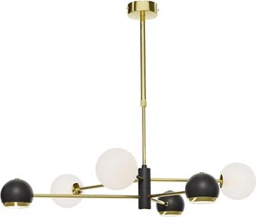 Jupiter 1965-Żyrandol na pręcie MOKA 3xGU10/10W/230V + 3xG9/10W/230V złota/czarna/biała
