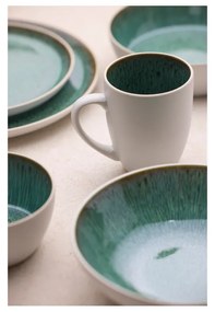 Biało-zielony kamionkowy talerz deserowy ø 21 cm Gastro White/Green – Bitz