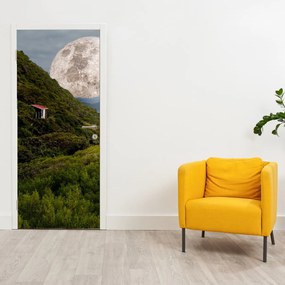 Tapeta na drzwi - Krajobraz z księżycem (95x205cm)