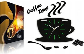 Zegar na ścianę do kuchni naklejany filiżanka cichy czarny do kuchni salonu