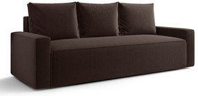 Brązowa tapicerowana sofa rozkładana T5-H57