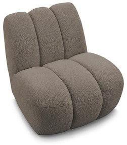 Szarobrązowy fotel z materiału bouclé Janissaire – Bobochic Paris