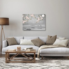 Obraz na szkle - Księżyc nad krajobrazem (70x50 cm)