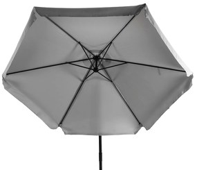 Parasol Ogrodowy Składany AKRON 300 cm Jasny Szary Regulowany Na Taras