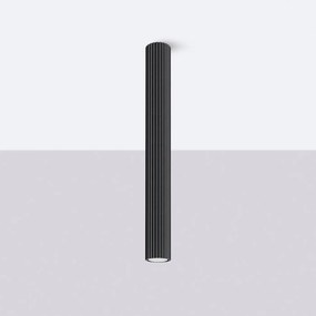 Plafon KARBON 60 czarny ryflowany SOLLUX  LIGHTING