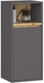 Komplet mebli łazienkowych grafit + dąb artisan  W8-C09