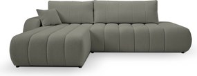 Masseno Narożnik GIOIA z funkcją spania i pojemnikiem na pościel Narozniki L, Rozkładana sofa - Szary, LAMBI 12
