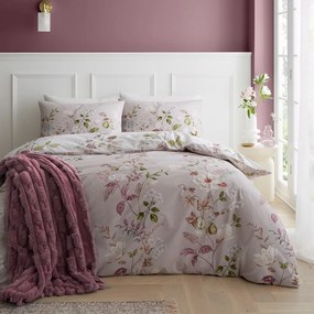 Różowa bawełniana pościel dwuosobowa 230x220 cm Francesca Floral – Bianca