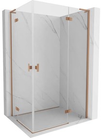 Mexen Mist-H L Duo kabina prysznicowa uchylna prawa 95 x 100 cm, transparent, miedź szczotkowana - 8A5L-095L-100P-65-00