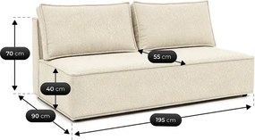 Sofa z Funkcją Spania MAVIA Kremowa Boucle Japandi