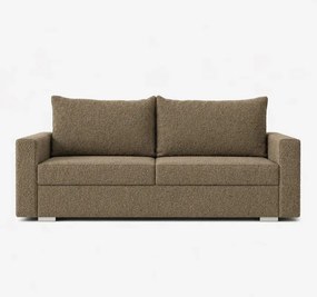 Sofa z Funkcją Spania DRAVOS Brązowa Boucle Nowoczesna