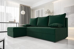 BEDANTE narożnik HEWLET L Itaka 10 lewa ciemnozielony z funkcją spania