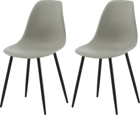 Zestaw 2 krzeseł jadalnianych Polar z szarym i czarnym tworzywem sztucznym