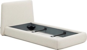 Beżowe tapicerowane łóżko jednoosobowe bez stelaża 90x200 cm Martina – Kave Home