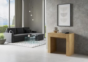 Konsola rozkładana 90x49/307 cm Extra Dąb naturalny wewnętrzne przedłużenia