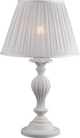 Leonardo Shabby biała drewniana lampa 1 światło z abażurem dm.35 H.62 Ø35 BL180-LM-BCO