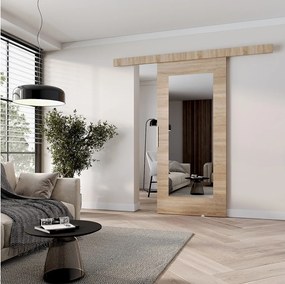 MINIO go for it, Drzwi przesuwne wewnętrzne CLEAN I 76 cm, z lustrem,  w kolorze dąb sonoma