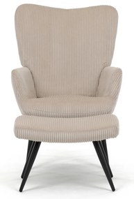 Fotel relaksacyjny z podnóżkiem L7285 CRM6,kremowy