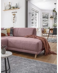 Różowy rozkładany/ze schowkiem narożnik (prawostronny/w kształcie litery L) Classy Sophie – Miuform