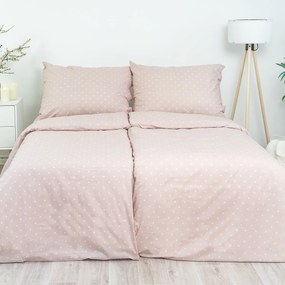 Stanex Pościel bawełniana Różowa kropka, 140 x 220 cm, 70 x 90 cm