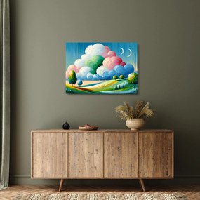 Obraz na szkle - Krajobraz z chmurą (70x50 cm)