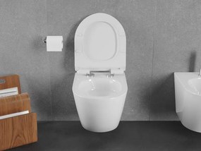 Mexen Lena miska wc Rimless Tornado z deską wolnoopadającą slim, duroplast, biała połysk - 30224000T