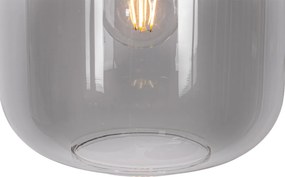 Lampa wisząca czarna ze złotem i przydymionym szkłem 3-światłowa okrągła - Kyan