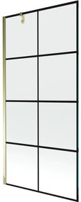 Mexen Next parawan nawannowy 1-skrzydłowy 90 x 150 cm, czarny wzór, złoty - 895-090-000-00-77-50