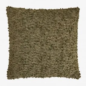 Kwadratowa Poduszka 45x45 Cm Z Tkaniny Bouclé Zanero Intensywny Verde Olive - Sklum
