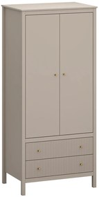 Szafa dwudrzwiowa z drążkiem i szufladami taupe D8-D61