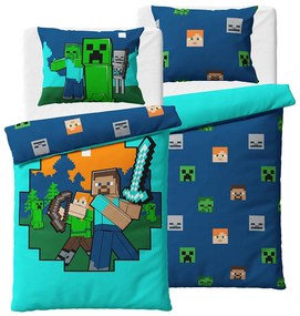 Pościel dziecięca Minecraft Alex i Steve , 140 x 200 cm, 70 x 90 cm