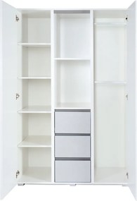 Szafa dziecięca 3 segmentowa Dalia, kolor biały/popiel