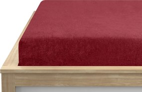 PrzytulneMieszkanie.pl Prześcieradło frotte EXCLUSIVE bordowe 90 x 200 cm