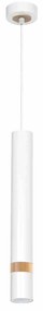 Lampa wisząca, biała/drewno tuba JOKER WHITE/WOOD 1xGU10