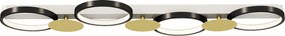 HOMCOM Lampa sufitowa LED 38W 1500LM 3000K-6500K lampa do salonu z 4 żarówkami pilot Czarny+Złoty
